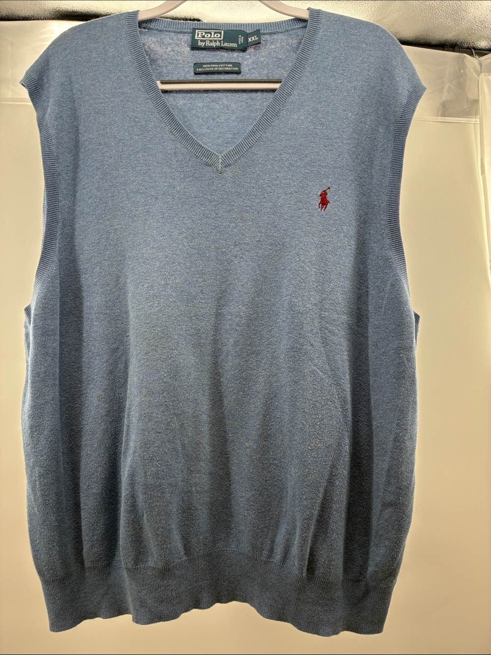Polo by Ralph Lauren Light Blue V-Neck Sweater Vest with Red Pony